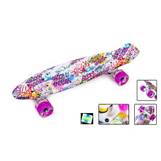 Penny Board "Fish" Graffity. Светящиеся колеса. Penny Board "Fish" Graffity. Светящиеся колеса.