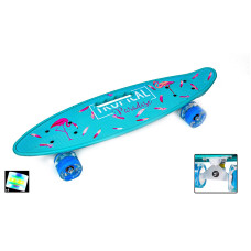 Penny Board С Ручкой "Фламинго" Светящиеся колеса
