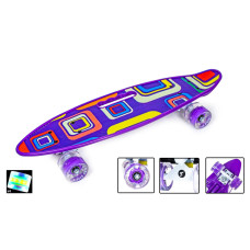 Penny Board С Ручкой "Picasso" Светящиеся колеса