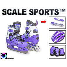 Комплект ролики-коньки 2в1 Scale Sport Фиолетовый, размер 34-37 Комплект ролики-коньки 2в1 Scale Sport Фиолетовый, размер 34-37