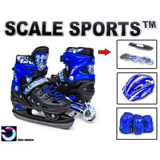 Комплект ролики-коньки 2в1 Scale Sports Синий, размер 29-33 Комплект ролики-коньки 2в1 Scale Sports Синий, размер 29-33